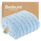 Bedsure couverture face avant bleu montrant confort et design élégant