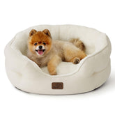Bedsure vue frontale du lit rond montrant le design et confort