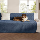 Bedsure housse canape face pliée montrant transportabilité et gain d'espace