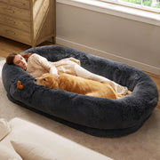 Bedsure vue avant du lit humain dog bed montrant confort et design pratique