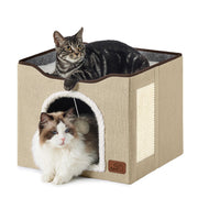 Bedsure vue avant de la maison pour chat montrant le design et la stabilité