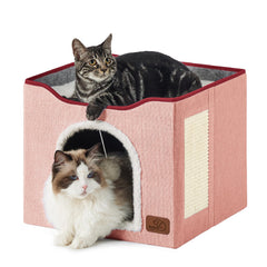 Bedsure vue frontale de la maison pour chat montrant confort et design