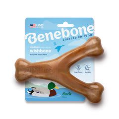 Benebone Wishbone Duck vue avant montrant la forme ergonomique pour prise facile