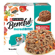 Beneful pack 30 boîtes devant montrant variétés et portion pratique