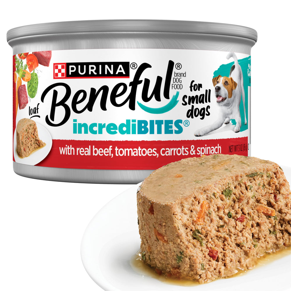 Beneful Purina boîte avant montrant étiquette claire et bénéfice nutritionnel