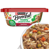 Beneful Purina avant packaging montrant boeuf appétissant et praticité