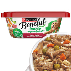 Beneful Purina avant packaging montrant boeuf appétissant et praticité
