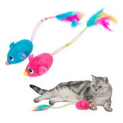 Best Pet Supplies Catify souris pack avant montrant couleurs bleu et fuchsia et attractivité