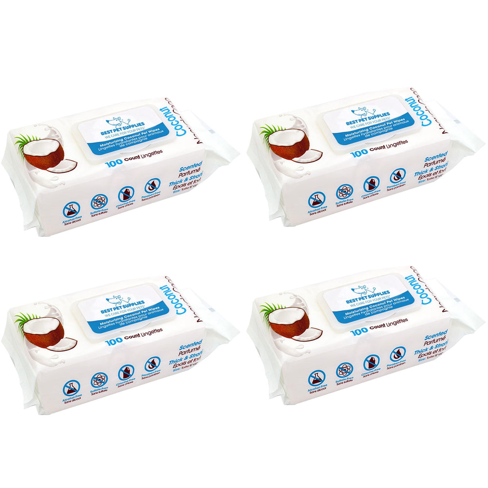 Best Pet Supplies emballage avant montrant 400 lingettes et praticité
