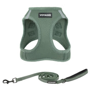 Best Pet Supplies harnais vue avant moss green mettant en valeur l'ajustement sûr