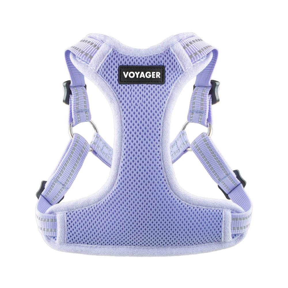 Best Pet Supplies harnais Voyager lavande vu de face pour un enfilage simple