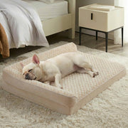 BFPETHOME vue avant du lit pour chien montrant forme en L et confort