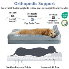 BFPETHOME coupe mousse egg‑crate montrant soutien uniforme et absorption de pression