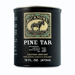 Bickmore Pine Tar pot ouvert montrant l'emballage et protection pratique