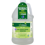 Biokleen Bac-Out face de l'emballage montrant la taille d'un gallon et usage domestique bénéfique