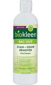 Biokleen Bac-Out flacon avant montrant l’emballage et l’usage facile
