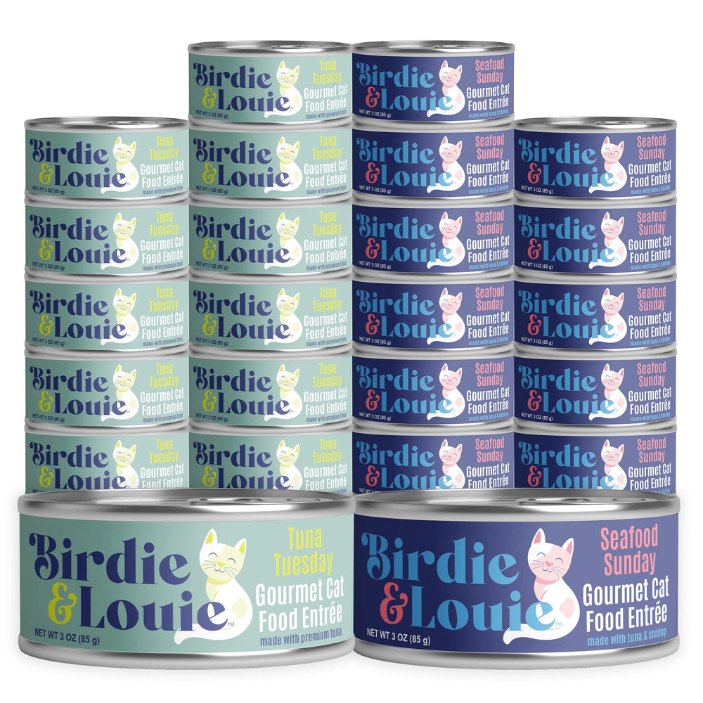 Birdie & Louie avant boîte pack 24 montrant économies et variété