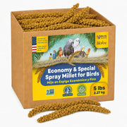 Birds LOVE emballage avant montrant 5 lb et avantages pour conservation