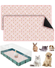 Bissap tapis face avant rose montrant taille et bordure, protège la cage