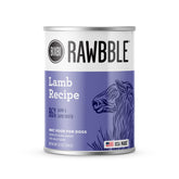 BIXBI Rawbble avant de la boîte d'agneau montrant l'étiquette et la recette