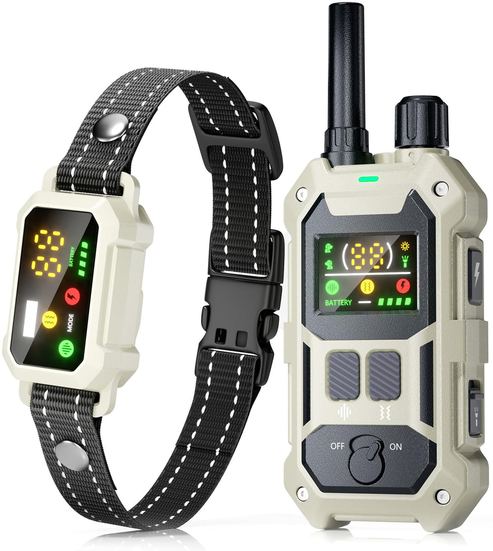 Blackdog vue face du collier beige montrant solidité et lisibilité