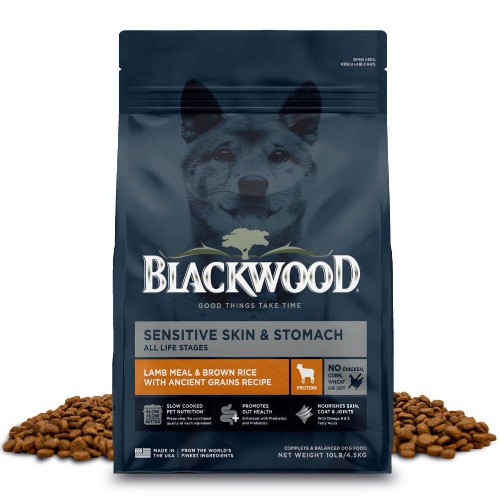 Blackwood sac avant montrant l’étiquette et bénéfice digestif