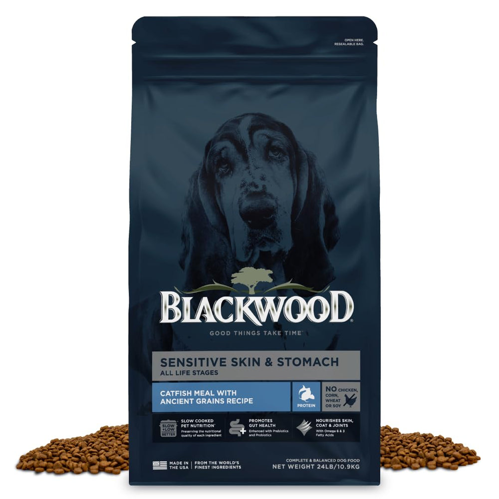 Blackwood emballage 24 lb montrant la recette et l’identité visuelle, rassure qualité