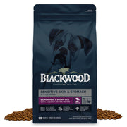 Blackwood emballage avant 24 lb montrant la formule Sensitive et bénéfice digestion