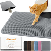 blissstorm vue avant du tapis litière montrant capture efficace des grains