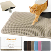 blissstorm vue face du tapis capturant la litière, maintient un sol propre