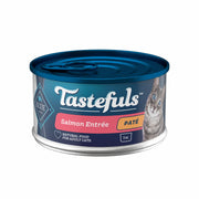 Blue Buffalo boîte avant présentant la pâté saumon et l'emballage nutritif