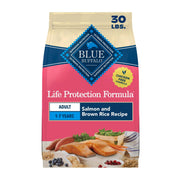 Blue Buffalo emballage avant montrant saumon et bénéfice nutritionnel