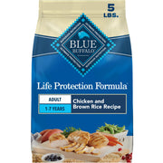 Blue Buffalo emballage avant montrant la recette poulet et riz brun pour clarté