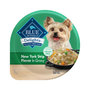 Blue Buffalo emballage frontal montrant le goût NY Strip et attractivité