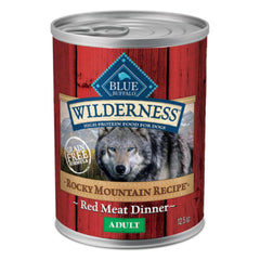 Blue Buffalo packaging avant montrant recette Rocky Mountain et avantage sans céréales