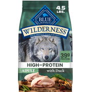 Blue Buffalo emballage recto Canard montrant recette riche en protéines bénéfique