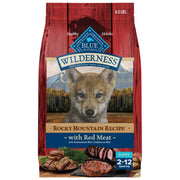 Blue Buffalo sachet face avant montrant recette Rocky Mountain et bénéfice nutritionnel