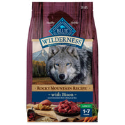 Blue Buffalo sachet face montrant formule au bison pour muscles sains