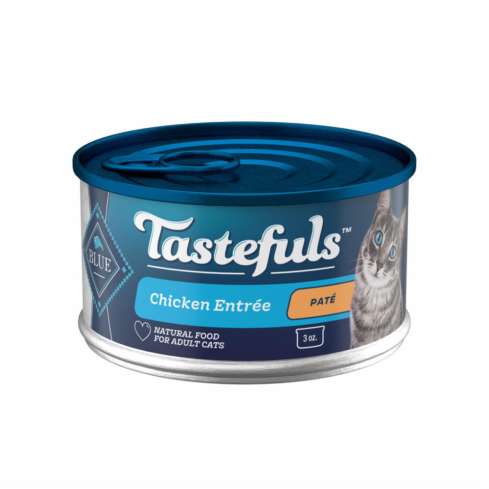 Blue Buffalo boîte face visible montrant formule poulet, appétence garantie
