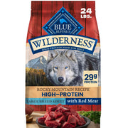 Blue Buffalo sac 24 lb en vue avant montrant l'étiquette et bénéfices