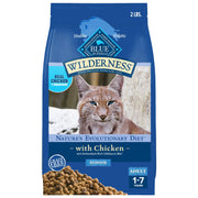 Blue Buffalo sac face montrant recette poulet et avantage haute protéine