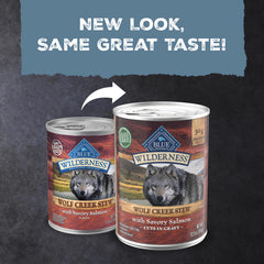 Blue Buffalo boîte ouverte révélant saumon en sauce et attractivité pour chien