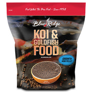 Blue Ridge Koi emballage avant montrant sac 5 lb et information produit pour confiance