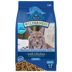BLUE WILDERNESS emballage avant montrant la recette poulet et bénéfice nutritionnel