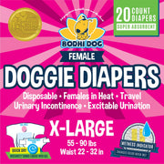 Bodhi Dog emballage avant montrant le lot de 20 couches, protection pratique