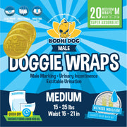 Bodhi Dog devant l'emballage montrant la boîte et le nombre de 20 unités, pratique
