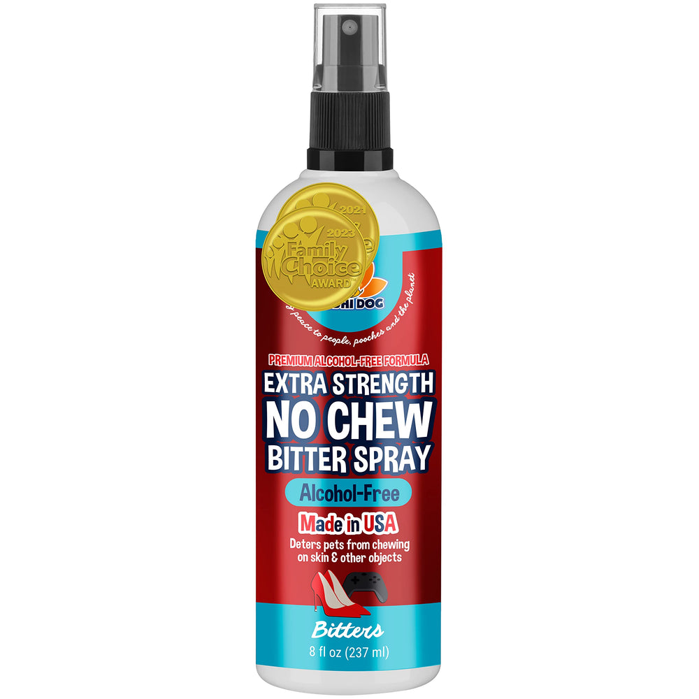 Bodhi Dog spray en bouteille montrant l'emballage et l'utilisation sûre