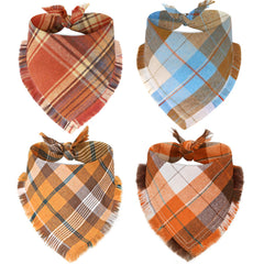 Bolake bandana pack 4 face avant montrant motifs et couleurs, rend le chien élégant