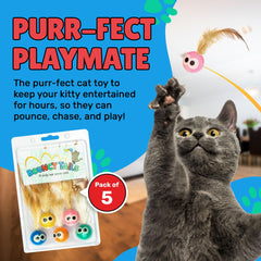 Bouncy Tails gros plan sur plumes naturelles stimulant la chasse