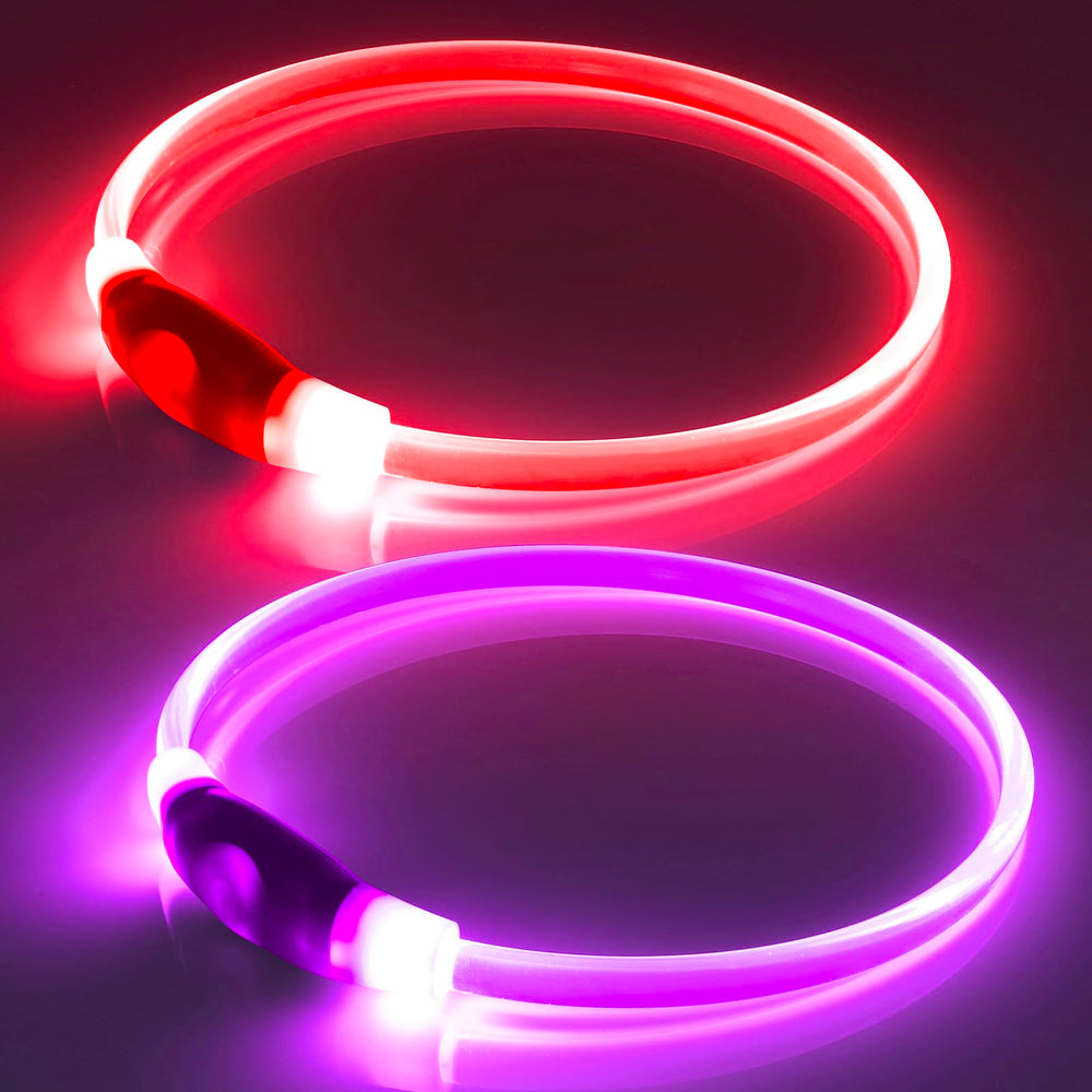 Bpawser collier LED face avant montrant les deux couleurs pour repérage